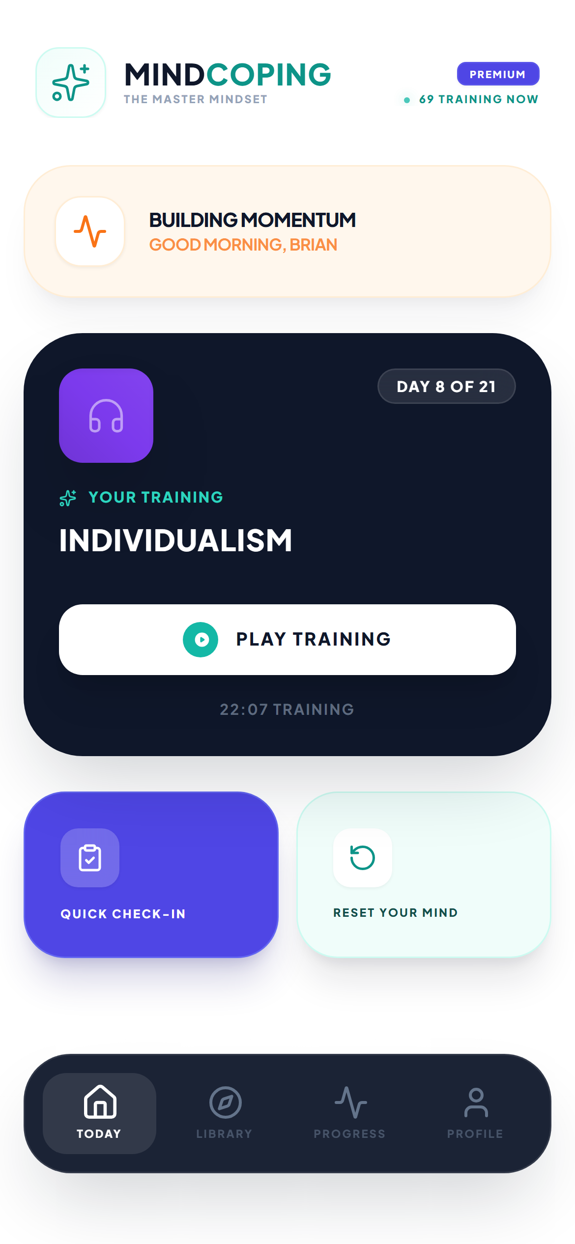 Mind Training app preview